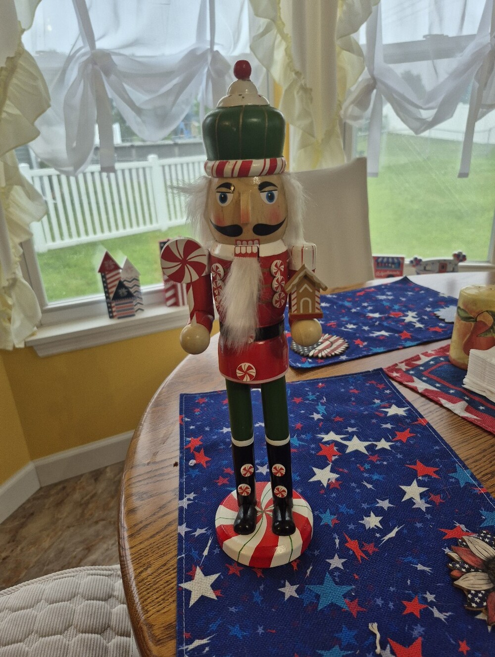 Festive Red & Green Nutcracker Holiday Figurine - Brand Unknown